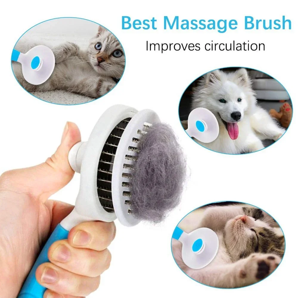 Cat Grooming Brush, Self Cleaning Slicker Brushes for Dogs Cats Pet Brush Tool